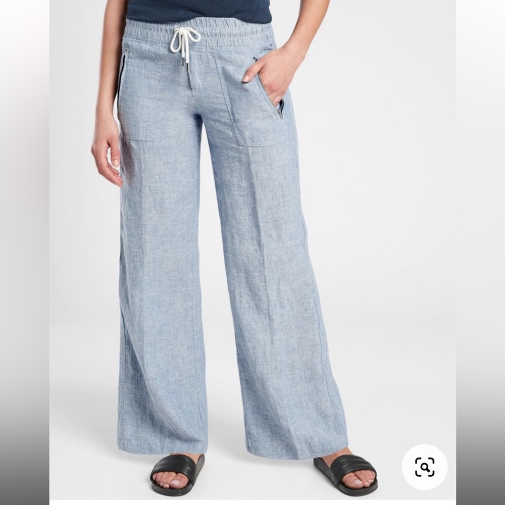 Athleta Cabo Linen Wide Leg Pant